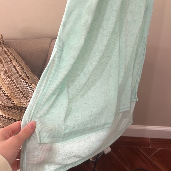 Free People Beach Mint Beach Coverup with Square Pockets and High-low Hem - Picture 4 of 8